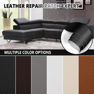 Leather Repair Patch, Breathable Perforated Self Adhesive Repair Patch, Furniture Couch Car Seats Office Chairs Sofa Repair Refurbished Faux Leather Patch (Black,7.8x11.8 inch)