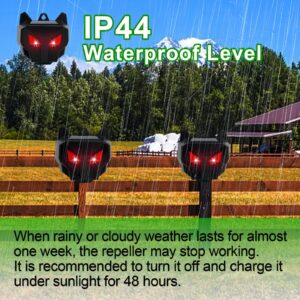 Coyote Deterrent, Solar Nocturnal Animal Repeller Predator Light Scare, Repellent Device for Coyote,Deer,Raccoon for Chicken Coop,Farm,Yard(2 Packs)