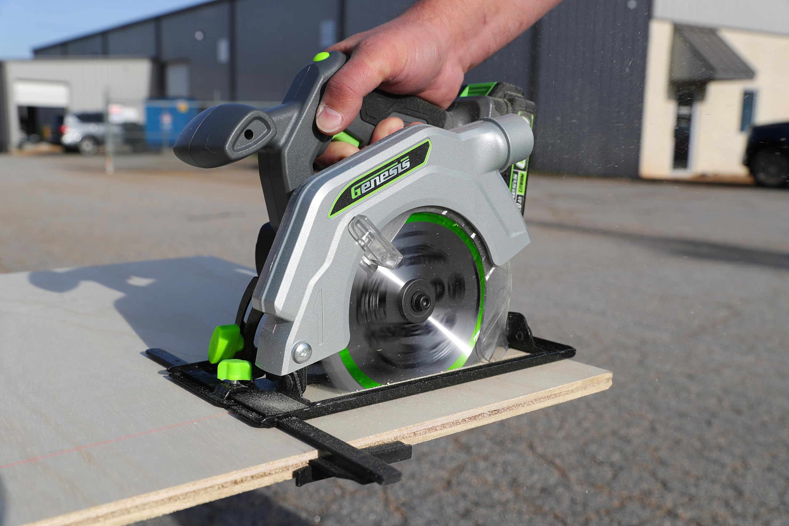 Genesis G20MAX 20V Cordless Circular Saw 6-1/2 inch with Laser & LED Light, Includes 24TCT thin-kerf blade, 2.0Ah Battery and Charger, 2 Year Warranty (GLCS2065B)