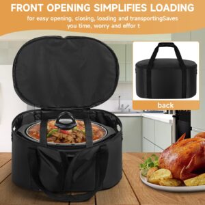 LASUK Portable Slow Cooker Travel Bag, Isulated Carrier Case Tote for 4-8 Quart Crock Carrier Compatible with Else Brands, Internal Mesh Net Holds Pot in Place, For Travel, Outdoor, Picnic