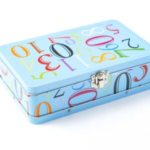 DAHO Aesthetic Metal Pencil Case with Hinge Storage Box for School, Office, Home, Tools, Pencil, Pens, Stationery, Accessories, Arts & Crafts (Numbers)