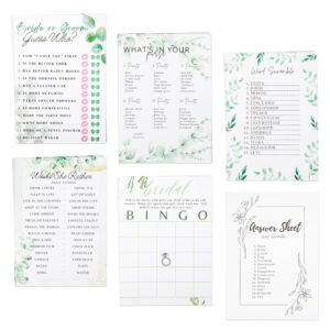 interactive bridal shower games 50 guests - floral bachelorette bridal party game activities cards - fun wedding celebrations bridal games for shower with bridal shower bingo, word scramble & more