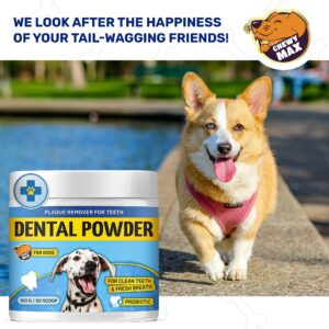 Dog Teeth Cleaning | Dental Powder with Dog Probiotics for Digestive Health | Dog Breath Freshener | Plaque Off Powder Dog & Puppies | Dog Dental Powder with Valerian Flavor | 100 G