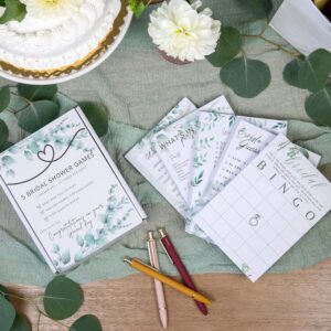 Interactive Bridal Shower Games 50 Guests - Floral Bachelorette Bridal Party Game Activities Cards - Fun Wedding Celebrations Bridal Games for Shower with Bridal Shower Bingo, Word Scramble & More