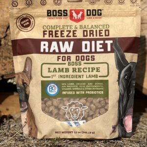 Boss Dog Complete & Balanced Freeze Dried Raw Diet for Dogs, Lamb Recipe, 12 oz Bag (Bag of 2)