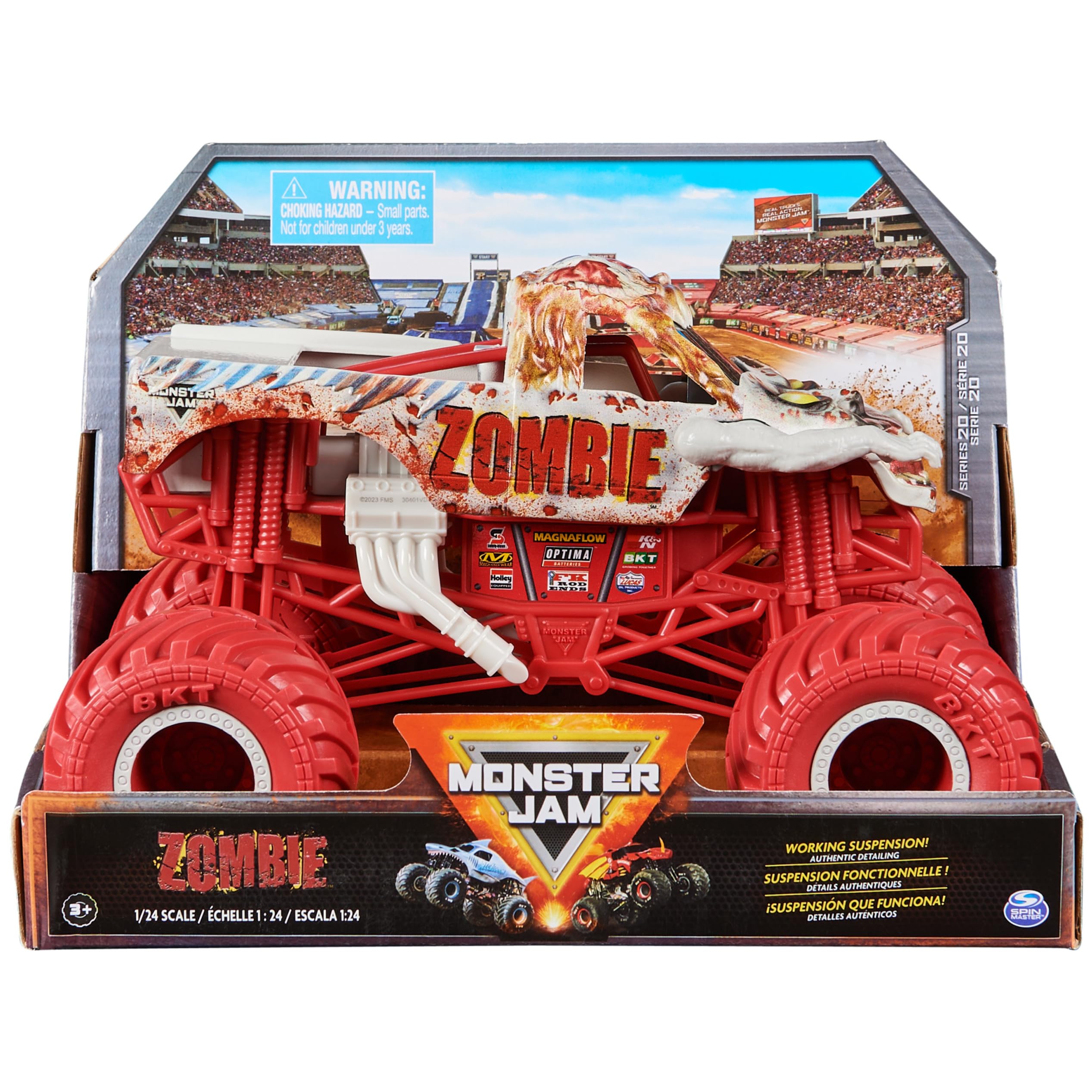 Monster Jam, Official Zombie Monster Truck, Collector Die-Cast Vehicle, 1:24 Scale, Kids Toys for Boys and Girls Ages 3 and up