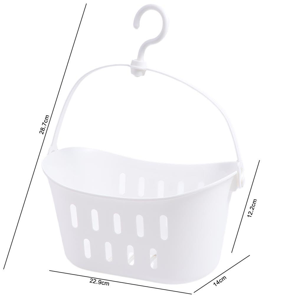 Generic Plastic Hanging Shower Storage Basket Bathroom Organizing Basket with Hook Bathroom Sundries Holders Kitchen Cabinet Organizer Basket, ATMB23A23/DFHF