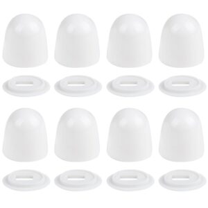 recdec 8 pack toilet bolt covers cap white plastic snap-on taller caps with washer universal fit for uncutting floor mount screws bowl decorative bidet seat easy install