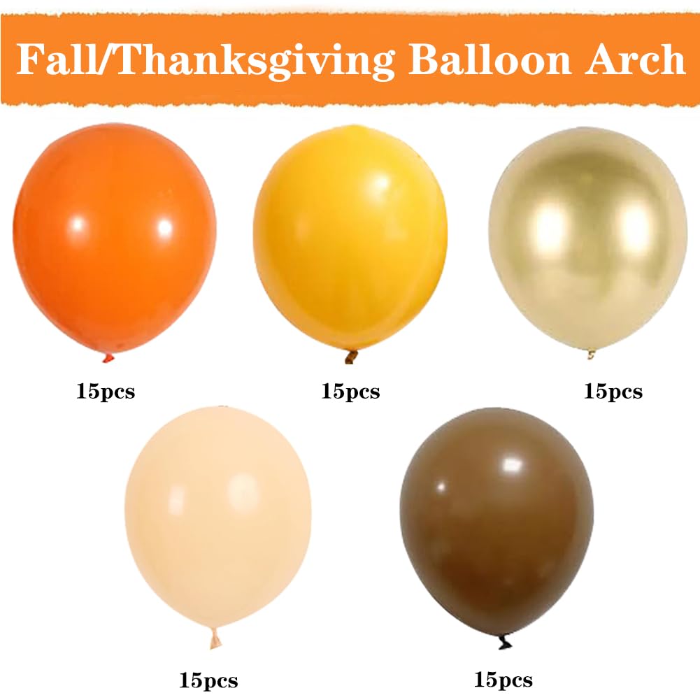 Fall Balloons Thanksgiving Balloons Balloons Orange Yellow Gold Balloons Autumn Theme Decorations for Baby Shower Birthday Wedding Bridal Boys Girls Thanksgiving Party Decor