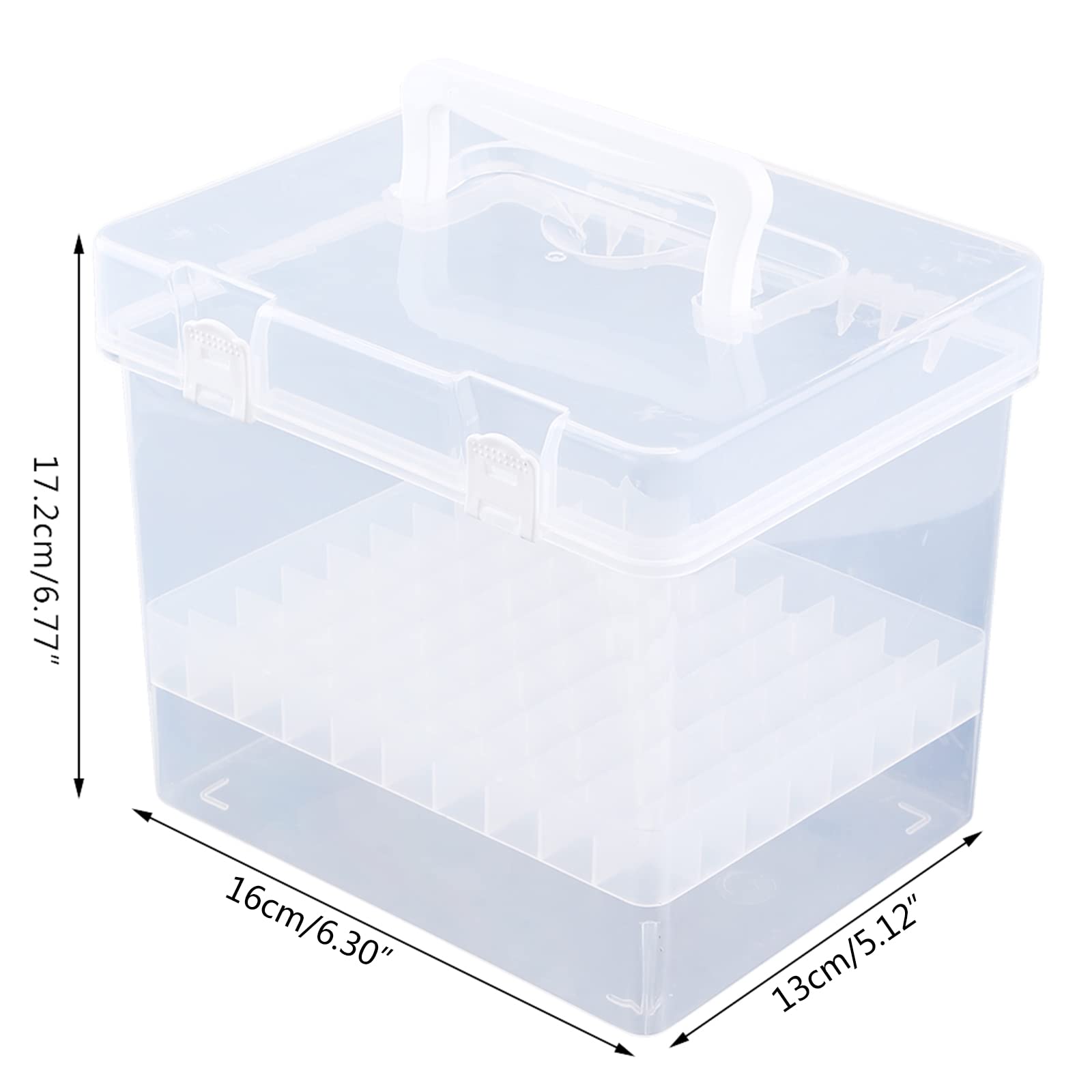 HEYXI 80 Slots Marker Pen Organizer Clear Plastic Carrying for Case Handheld Storage Box Waterproof for Paint Pens s Mar