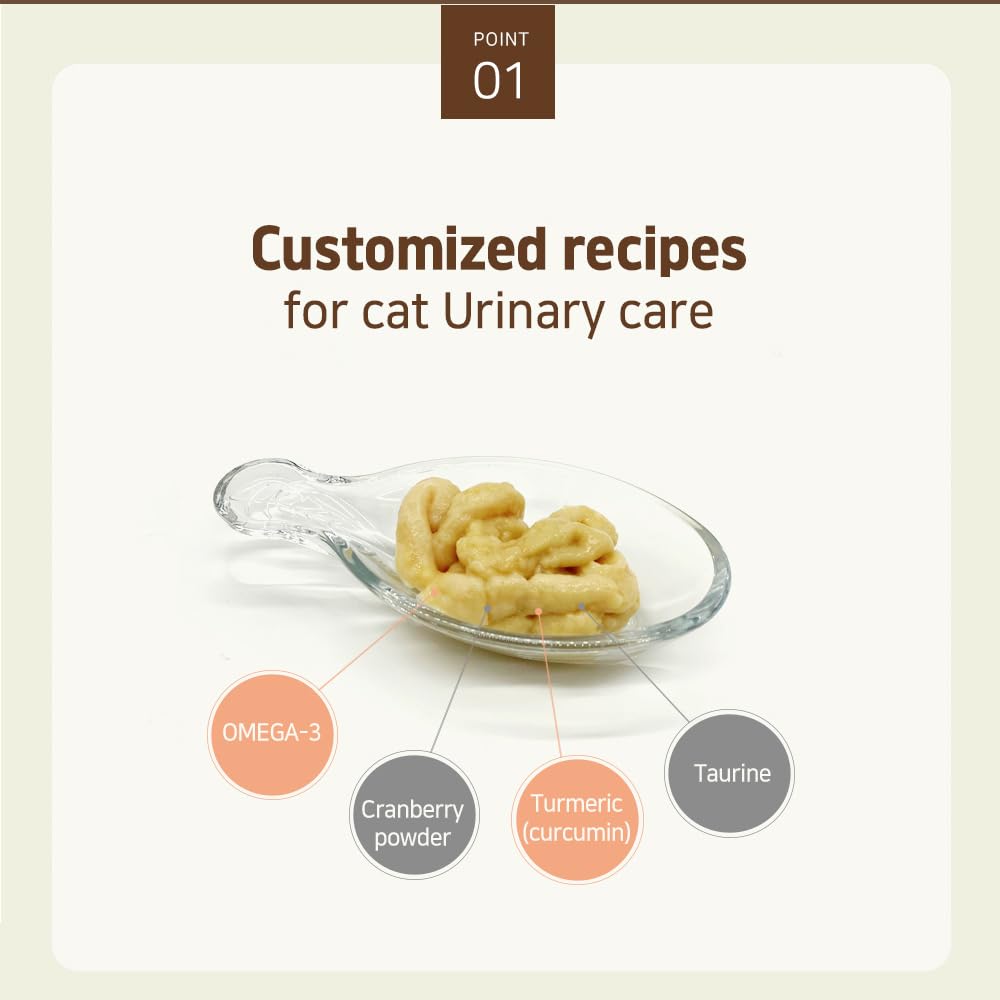 [MEDITAIL] CAT Balance Urinary, Natural Cat Supplement with Cranberry, Curcumin, Taurine, Omega-3, Probiotics, Grain-Free, Digestive Support, Chicken & Tuna Flavor, 0.53 oz x 30 Sticks, Orange