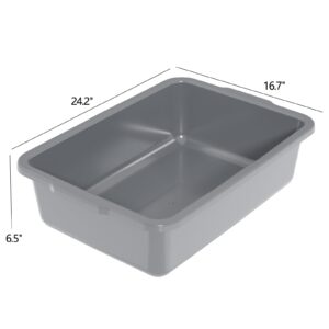 Udotry 32 L Commercial Bus Box, Plastic Utility Bus Tubs, 4-Pack, Gray