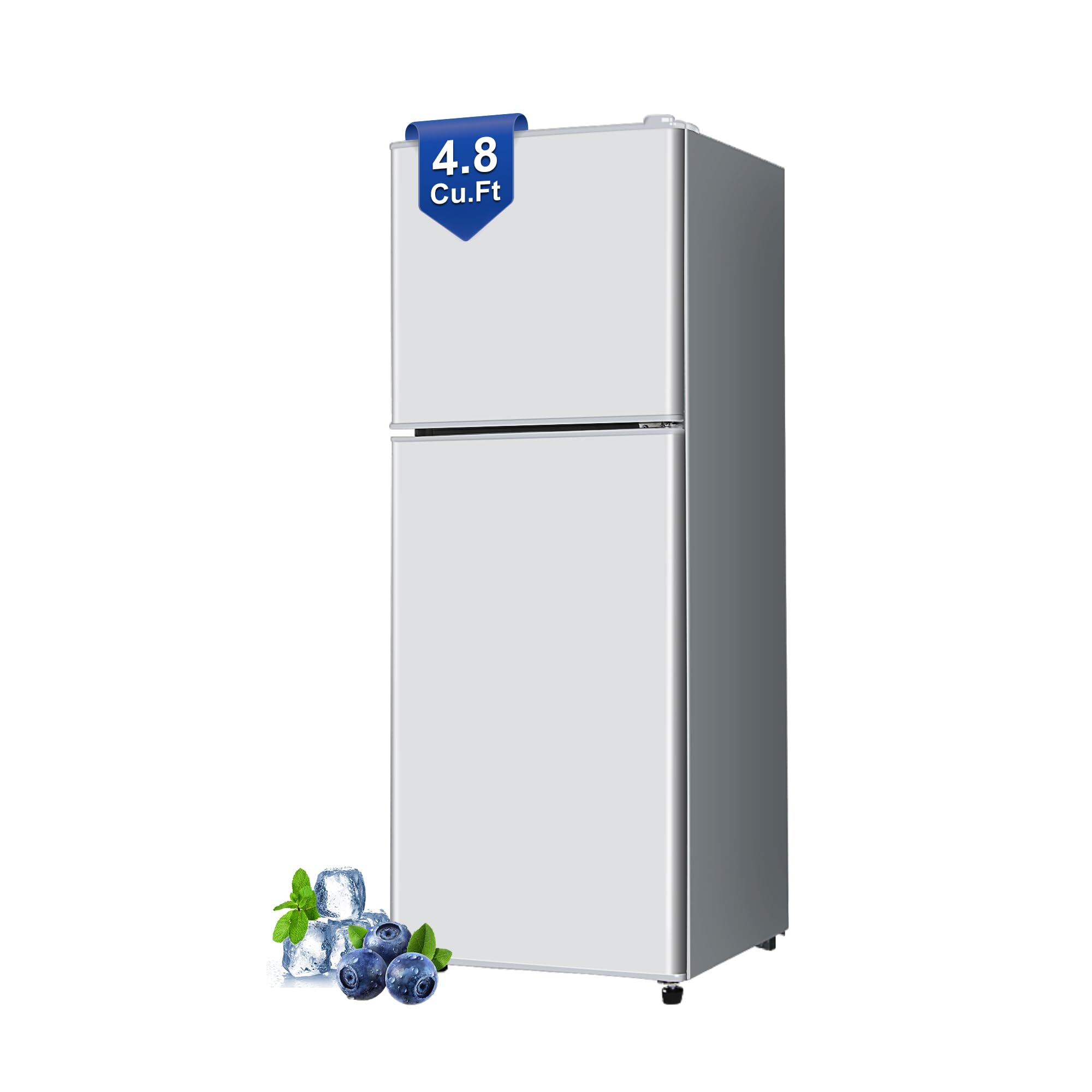 OOTDAY Mini Fridge With Freezer, 4.8 Cu. Ft.Refrigerator With 2 Doors, Apartment Size Refrigerator with Freezer Combo for Bedroom, Office, Kitchen, Apartment, Dorm