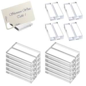 redanha 14 pcs acrylic sign holders, clear acrylic stands, wedding place card holders table number stands, card display stand for photos office menu meeting