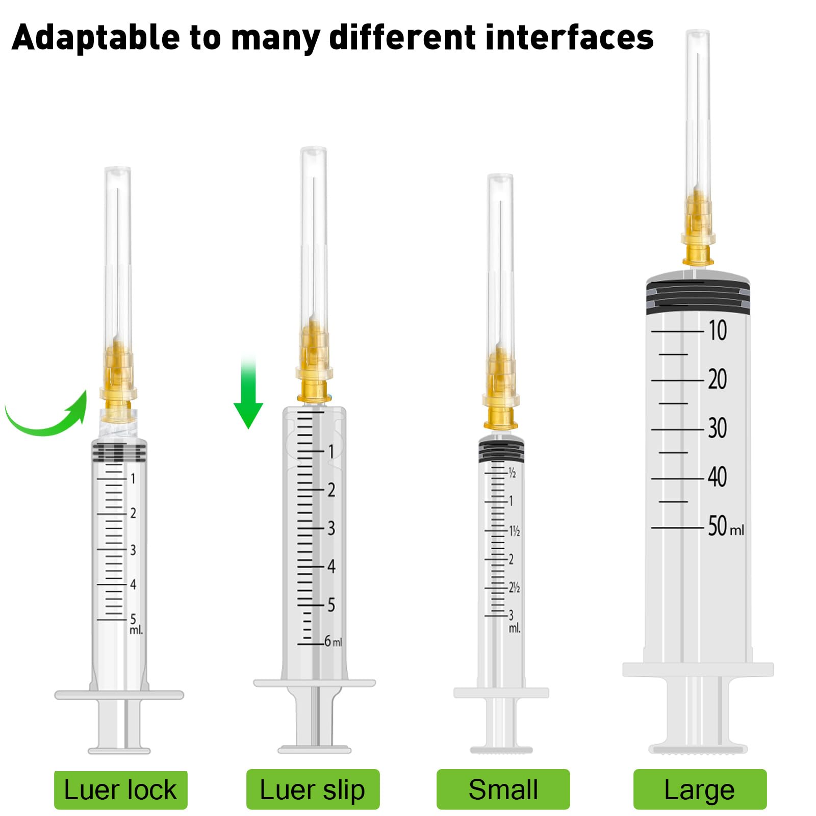 100Pack 25Ga 1.5 inch Needles Luer Lock Lab Dispensing Accessories for Measuring,Refilling Inks