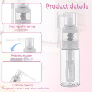 2 Pcs 50ML Empty Powder Spray Bottle, Glitter Duster Sprayer, Portable Travel Spray Bottle, Barber Spray Bottle, Dry Spray Bottle for Cakes, Crafts, Dry Cleaning Powder, Glitter, Skin Care