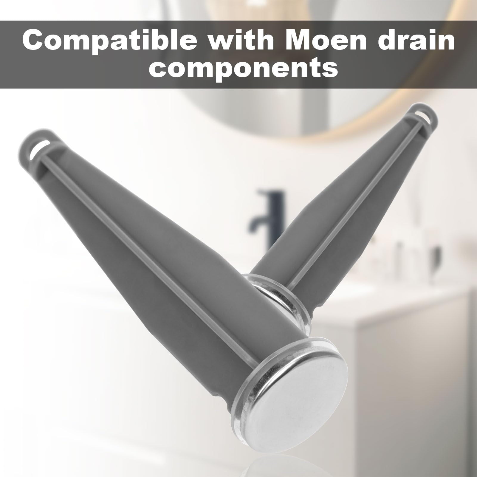 2pcs Bathroom Sink Pop Up Stoppers, Chrome Plug Bathroom Sink Drain Plunger Replacement 4-7/8 Height 1-1/4 Diameter with 1 Mounting Hole and Gasket Seal Compatible with 88994 Moen Drain Components