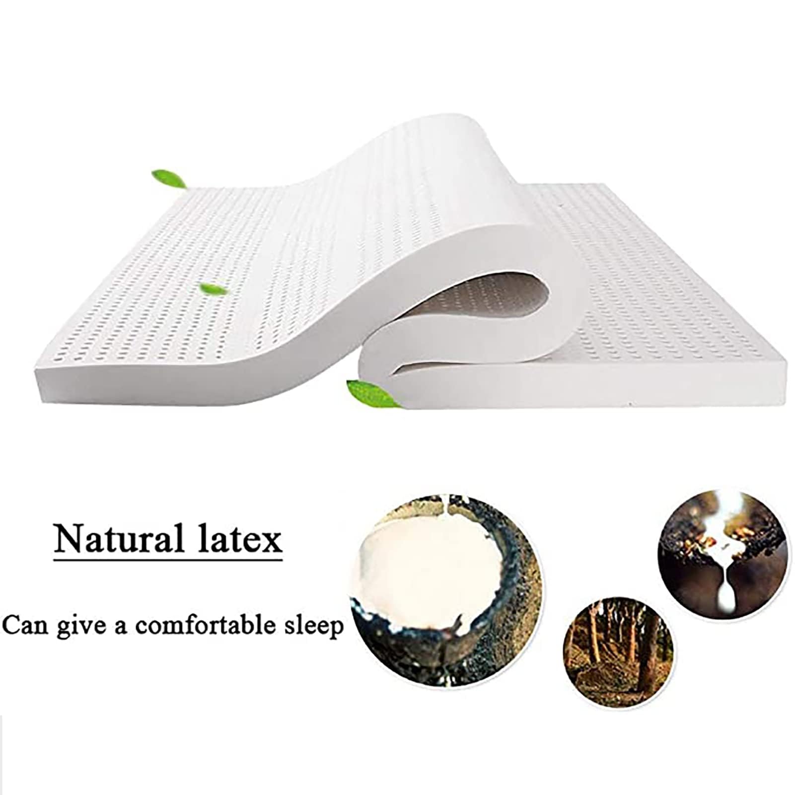 BIRJXVTO 1" Extra-Firm Natural Latex Organic Breathable and Comfortable, Durable and Not Easy to Collapse, Mattress Topper, Natural Latex Mattress,2.5cm,180x200cm