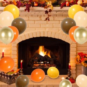 Fall Balloons Thanksgiving Balloons Balloons Orange Yellow Gold Balloons Autumn Theme Decorations for Baby Shower Birthday Wedding Bridal Boys Girls Thanksgiving Party Decor