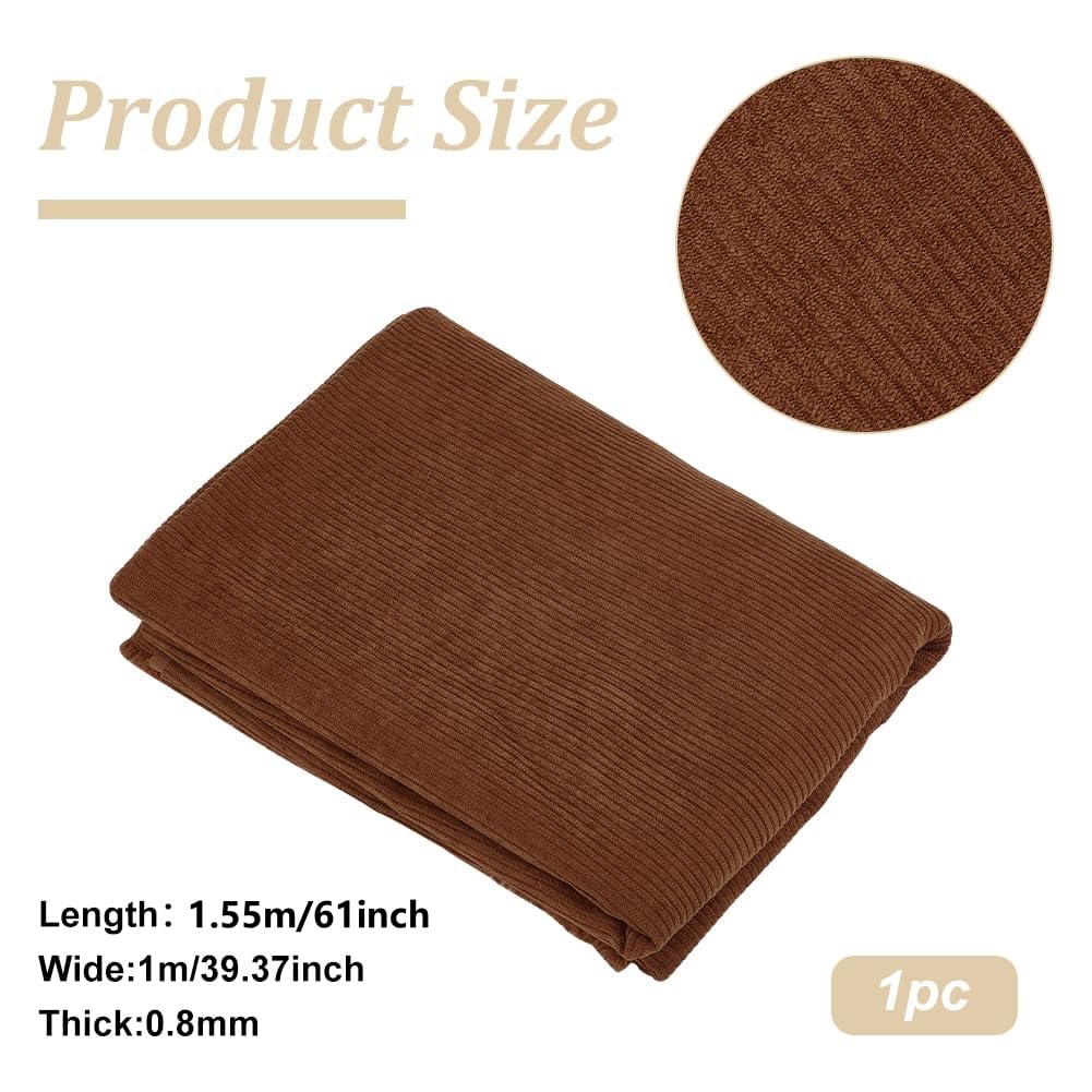 BENECREAT Corduroy Fabric, 39x61 Inch DIY Sewing Crafts Materials Corduroy Upholstery Fabric for Sewing Coat Shirt Dress Pants Costume Sofa, Home Decor, Saddle Brown