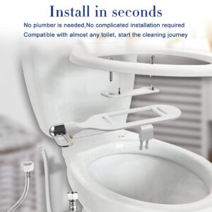 Bidet Toilet Seat Attachment Ultra Slim Bidet With Self Cleaning Dual Nozzle Adjustable Water Non Electric Bidet Fresh Water Spray for Sanitary and Feminine Wash - 2pack