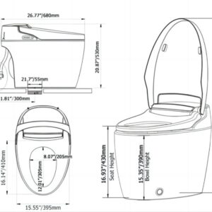 Homary Modern Smart Toilet, One-Piece 1.27 GPF Toilet Intelligent Elongated Bidet Toilet Auto Flush, Foot Sensor Operation, Heated Seat, Warm Water and Dry, Air Dryer, Digital Display