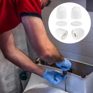 RecDec 8 Pack Toilet Bolt Covers Cap White Plastic Snap-On Taller Caps with Washer Universal Fit for Uncutting Floor Mount Screws Bowl Decorative Bidet Seat Easy Install