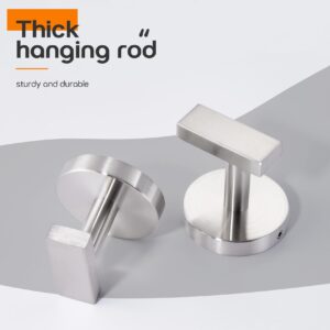 AONEON Robe Hook Brushed Nickel Bath Towel Hooks Stainless Steel Wall Hooks for Bathroom Kitchen Closet Garage Door Hanger 2 Pack, AN1001BR-P2