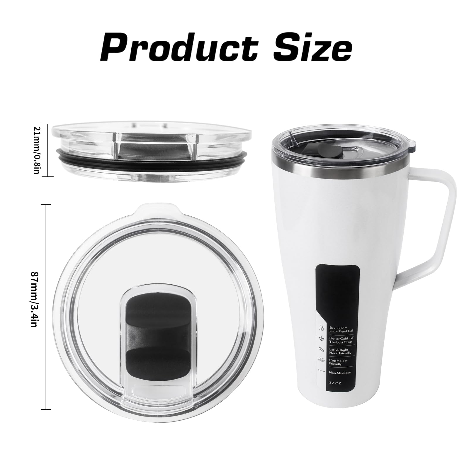 UXIETIN Lid Replacement Compatible with 32oz Brumate Coffee Travel Mug,Magnetic Spill Proof Press Lid Replacement Comppatible with 32oz Brumate Accessories 1PC