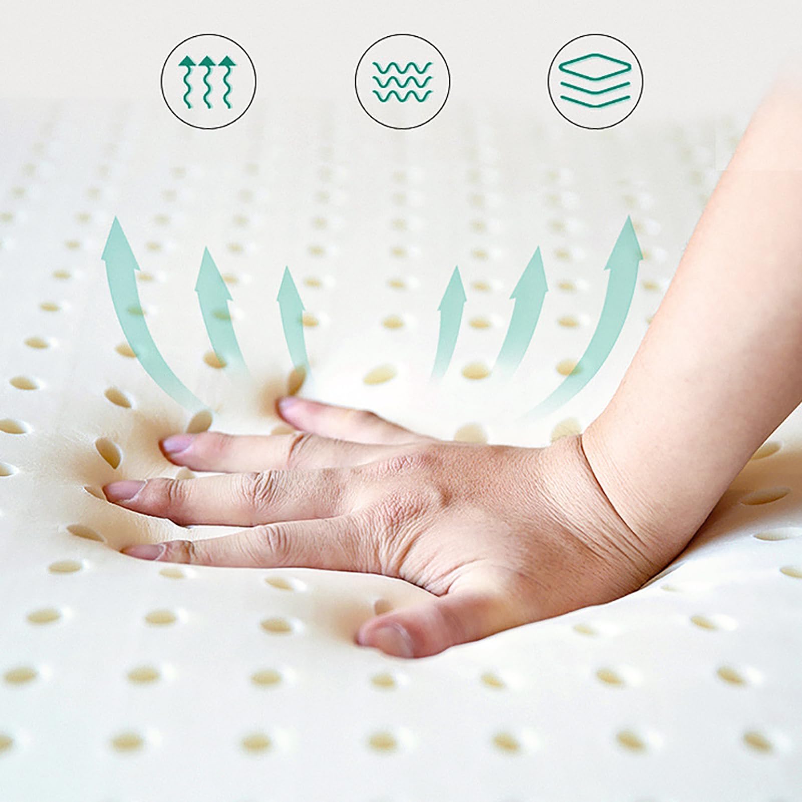 BIRJXVTO 1" Extra-Firm Natural Latex Organic Breathable and Comfortable, Durable and Not Easy to Collapse, Mattress Topper, Natural Latex Mattress,2.5cm,180x200cm