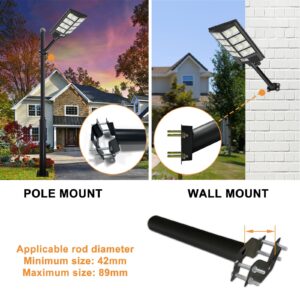 Light Poles Mount Bracket for Solar Street Lights Outdoor Heavy Duty Metal Kit Wall Pipes Clamp Led Lamp Post Extension Fixture Sturdy Steel Endurance Arm Fit Flood Fog Spot Lighting (48mm 1Pcs)