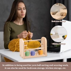 kjcbkcb Wooden Spools Holder, Wooden Yarn Holder Stand Detachable Crochet Yarn Holder Beech Sewing Thread Organizer Spool Thread Holder Organizer Yarn Ball Knitting & Crochet Supplies for Yarn