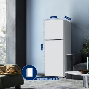 OOTDAY Mini Fridge With Freezer, 4.8 Cu. Ft.Refrigerator With 2 Doors, Apartment Size Refrigerator with Freezer Combo for Bedroom, Office, Kitchen, Apartment, Dorm