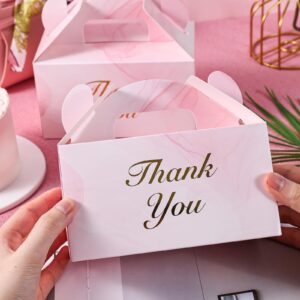 HONEYGIFTS 16PCS Party Favor Boxes, Pink Candy Gift Boxes Thank You Party Favors Treat Boxes for Wedding Birthday Baby Shower, 6.1×3.5×3.3 Inch