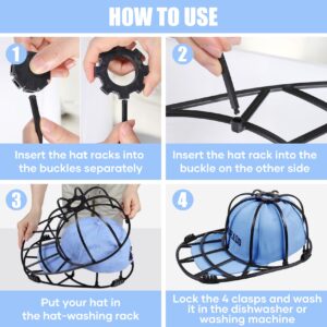 Vigorwise Hat Washer Cage for Baseball Cap, Assemble Hat Washer for Washing Machine Dishwasher, Hat Cleaner for Baseball Caps