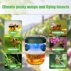 X-PEST Wasp Traps Outdoor Hanging 4 Packs,Solar Powered Bee Traps for Outside Bee Catcher Yellow Jacket Trap, Hornet Trap Carpenter Bee Trap Flying Insect Trap Outdoor