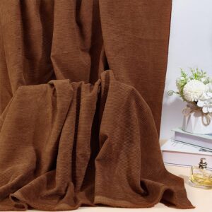 BENECREAT Corduroy Fabric, 39x61 Inch DIY Sewing Crafts Materials Corduroy Upholstery Fabric for Sewing Coat Shirt Dress Pants Costume Sofa, Home Decor, Saddle Brown