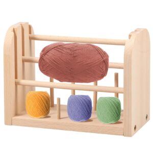 kjcbkcb Wooden Spools Holder, Wooden Yarn Holder Stand Detachable Crochet Yarn Holder Beech Sewing Thread Organizer Spool Thread Holder Organizer Yarn Ball Knitting & Crochet Supplies for Yarn