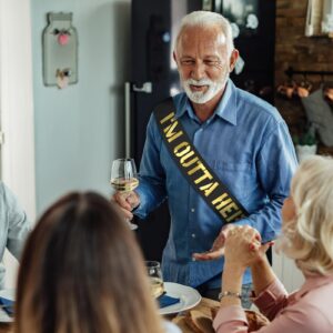 Generic I'm Outta Here Sash with Gold Foil - Going Away Sash, Retirement Sash, Graduation Sash, Divorced Sash, New Chapter Sash, Coworker Leaving Sash, Gift for Going Away (Black,Gold)