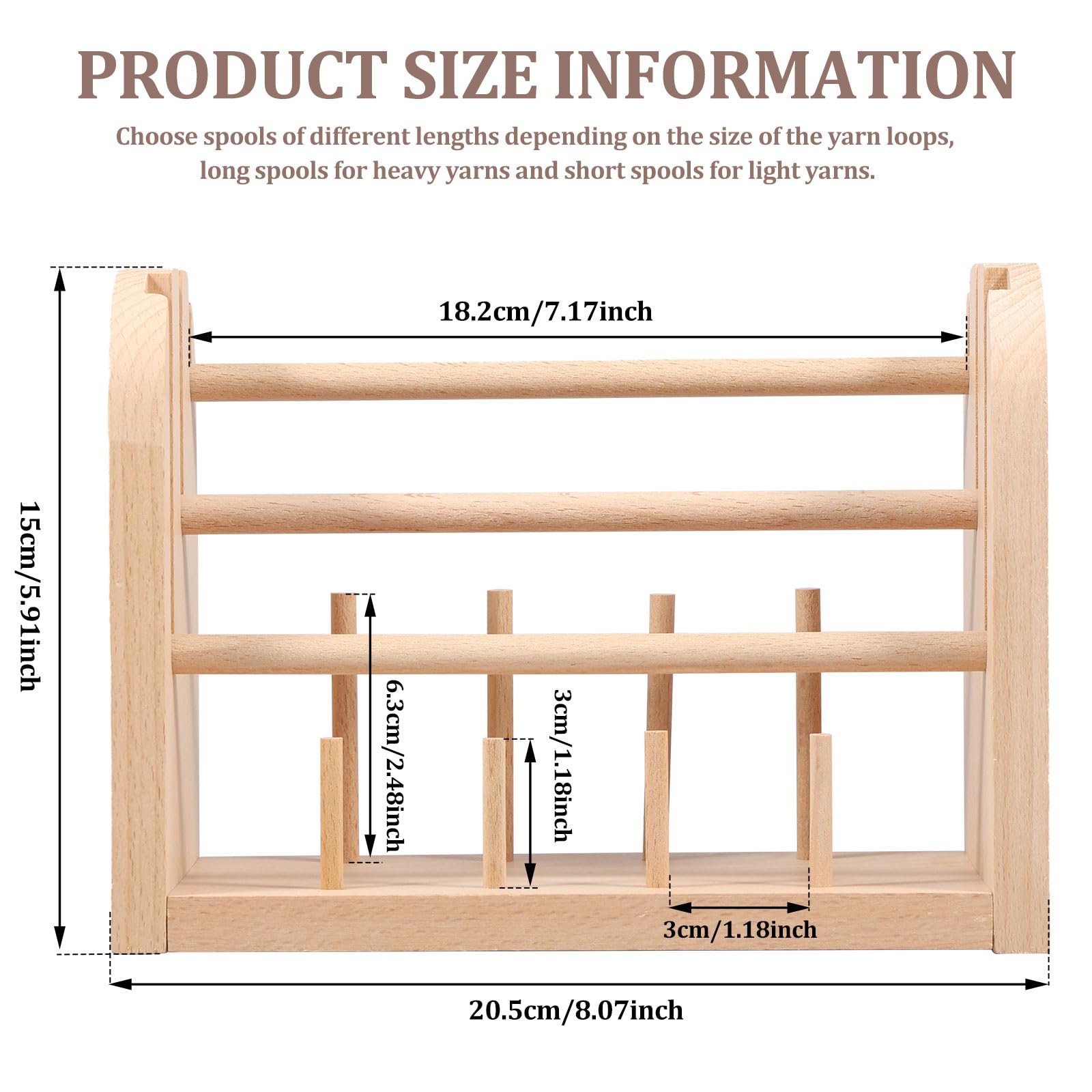 kjcbkcb Wooden Spools Holder, Wooden Yarn Holder Stand Detachable Crochet Yarn Holder Beech Sewing Thread Organizer Spool Thread Holder Organizer Yarn Ball Knitting & Crochet Supplies for Yarn