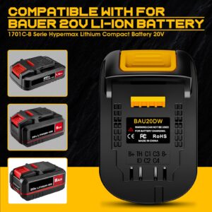 Adapter for Bauer 20V Li-ion Battery Convert to for Dewalt 20V MAX Battery, Use for Dewalt 20V 60V Battery Cordless Power Tools(Adapter Only)