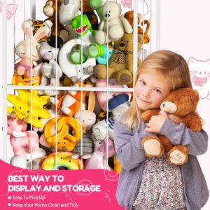 MJOMKN Metal Stuffed Animal Storage, Large Stuffed Animal Zoo, Toy Organizer and Storage with Elastic String and 2 drawers, Stuffed Animal Organizer and Holder in Playroom, Bedroom, Nursery