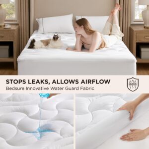 Bedsure Queen Mattress Protector Waterproof - Deep Pocket Mattress Pad Up to 21 Inches, 600 GSM Non Slip Soft Breathable Quilted Padded Mattress Cover