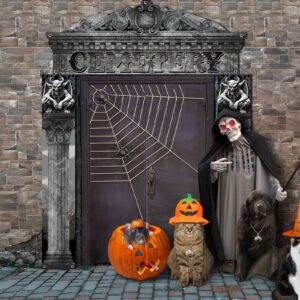 HunnmingRe 3 Pcs Halloween Cemetery Archway Halloween Cemetery Banners Halloween Gothic Outdoor Banners Halloween Sign Banner Decorations for Outdoor Halloween Party Supplies