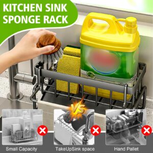 Generic Kitchen Sink Sponge Rack with Auto Drain Kitchen Sink Caddy, Rust Resistant Kitchen Sink Organizer, Sink Ballerina Kitchen Sink Countertop Organizer - Create a Tidy Kitchen, black, JZ-black01