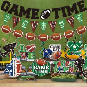 Football Party Decorations 2024 Football Game Time Touch Down Banner Football Banner with Football Party Hanging Decorations Football Party Supplies