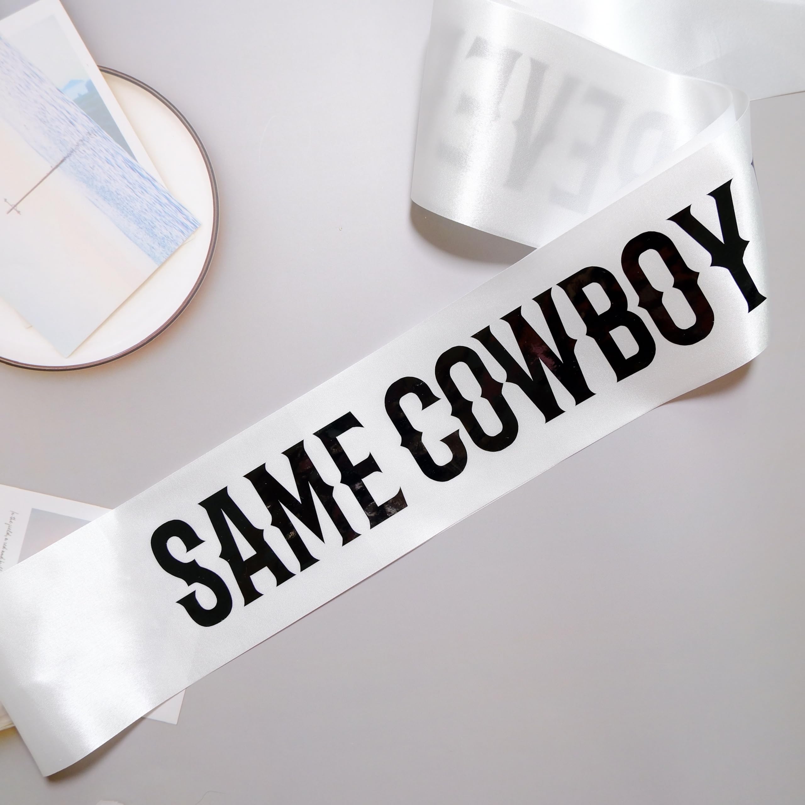 Decorit Same Cowboy Forever Sash, Bachelorette Party Decorations, Bride to be, Gag Gift, Cowgirl, Last Rodeo, Getting Hitched, Country Theme Nash Bash, margs and matrimony bachelorette, White