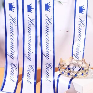 Lasnten 12 Pcs Homecoming Court Sashes Satin Sashes for Pageants Prom Court Sashes for Homecoming Party Favors School Dance Graduation Party Decoration Accessory (White, Blue, Blue)