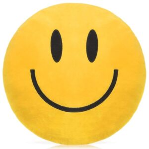 suppies Smiley Face Pillow - Soft Polyester Happy Face Pillow -14" X 14" Cute Pillow for Cute Room Decor - Living Room Decor - Toy - Birthday Gifts for Boys and Girls - 3D Round Throw Pillow