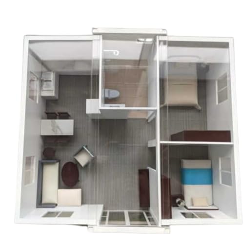 20FT tiny prefab house, Standard butterfly container with 2bedroom and 1 Full Equiped Bathroom and Kitchen, mini houses to live in, folding house, expandable tiny house, mobile home